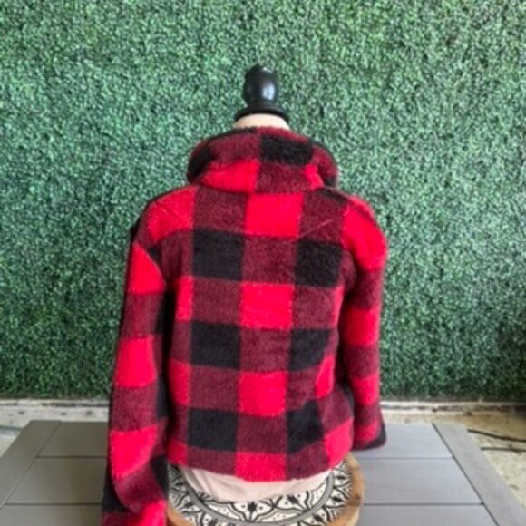 Southern Fried Chicks Red and Blakc Flannel Sweater Fleece - Picture 3 of 3